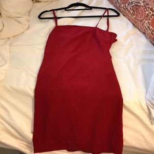 Lulus mini red bow back dress open back